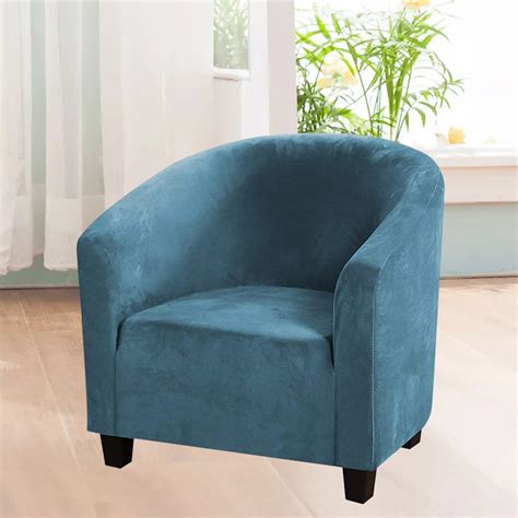 If your chair doesn't have removable covers, you can try cleaning the stain with a damp cloth. Stretch Velvet Tub Chair Covers Club Armchair Slipcover ...