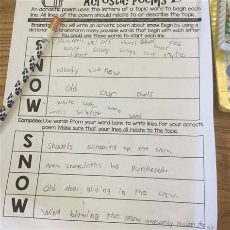Floating, falling, leaves are flying, all around, like trees are crying, love the cool winds autumn blows, last laughing rose before it snows… It's Winter! Let's Write a SNOW Poem! | Third Grade ...