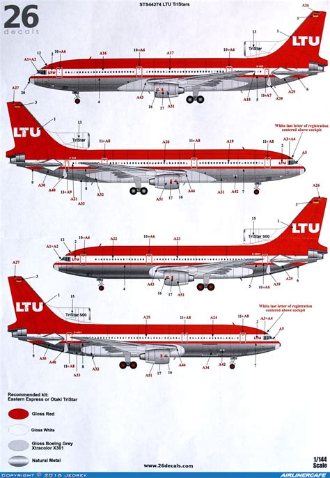 Two Six Decals Lockheed L 1011 Tristar 19724 Airlinercafe