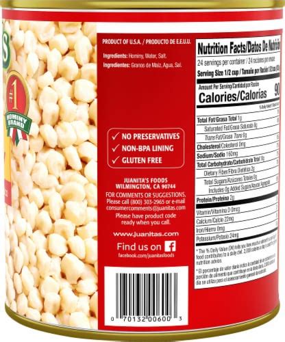 Juanitas® Mexican Style Hominy 110 Oz Smiths Food And Drug