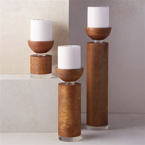 Pillar Wood Candle Holder And Reviews Allmodern