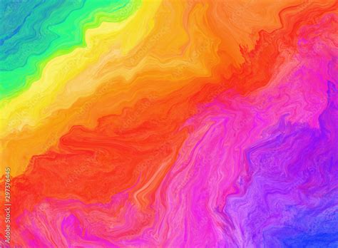 Bright Rainbow Colors Watercolor Abstract Background Contrast Colorful