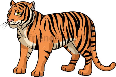 Wild Bengal Tiger Cartoon Clipart Vector Friendlystock