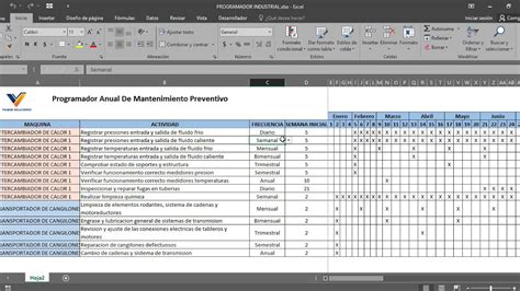 Cronograma Plan De Mantenimiento Preventivo En Excel Youtube