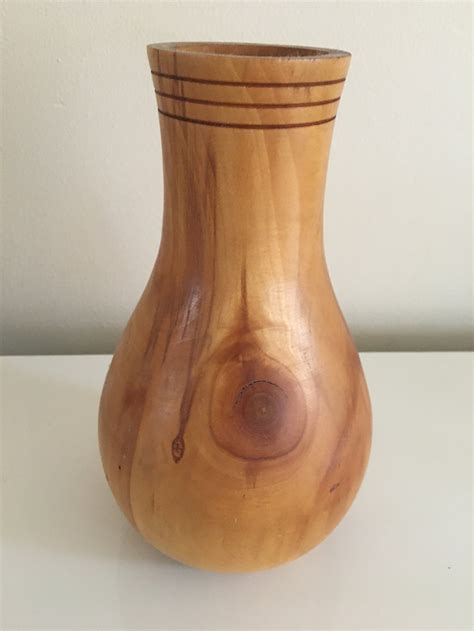 Vintage Wood Vase Etsy