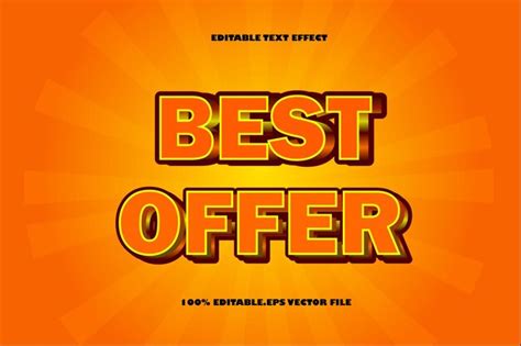 Premium Vector Best Offer Editable Text Effect Emboss Gradient Style