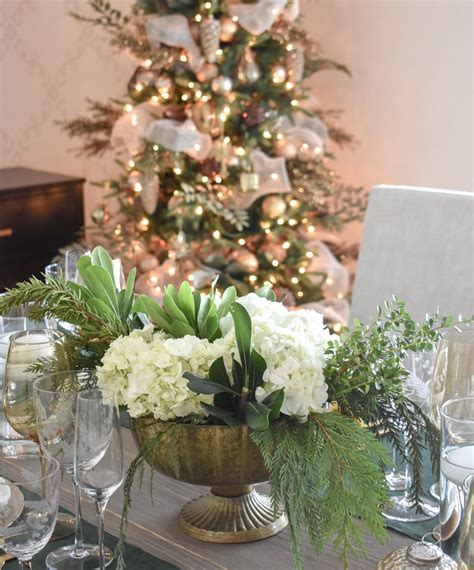 Simple White And Evergreen Christmas Centerpieces Home With Holliday