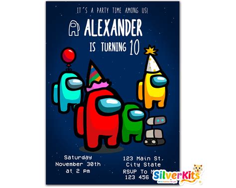 Among Us Birthday Party Invitation Personalized And Etsy