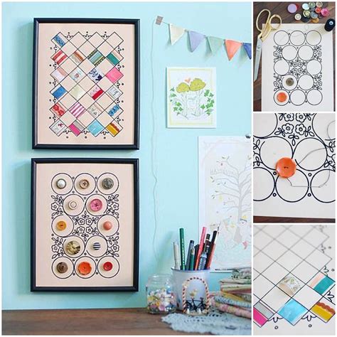 Diy Button And Cloth Wall Art