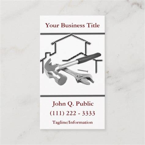 Construction Home Repair Business Card Small Business