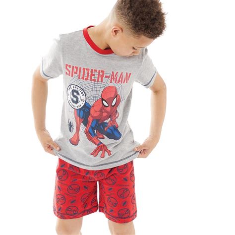 Buy Spiderman Boys Pyjama Set Grey Marl
