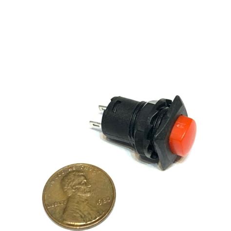 1 Piece Red Square Latching 12mm Push Button Switch 12v On Off Pin Ds