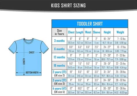 Kids Shirt Sizes Chart Verbnow