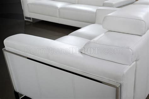 White Leather Modern 3pc Living Room Set