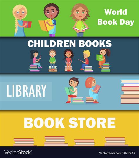 World Book Day Children Library And Bookstore Vector Image