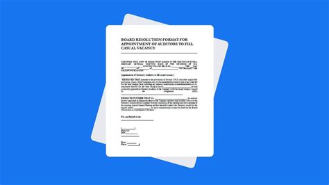 The following is an example of a correctly formatted resolution: Board Resolution Format for Appointment of Auditors ...