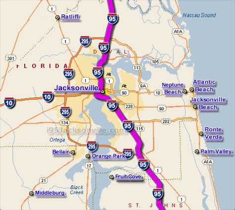 Road Map Of I 95 In Florida Road Map