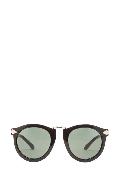 Karen Walker Harvest Sunglasses In Black Fwrd