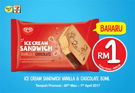 Paduan es krim vanila dan cokelat yang lezat dengan dua biskuit yang lembut yang terbuat dari gandum pilihan. 7 Eleven : New Wall's Ice Cream Sandwich Vanilla ...