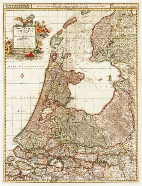Vintage Map Of Holland 1690