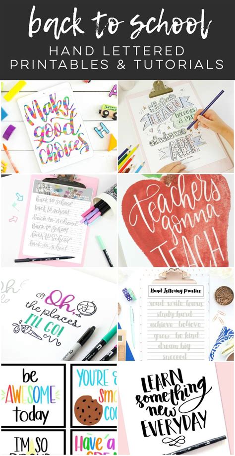 Back To School Hand Lettered Printables And Tutorials Brush Lettering