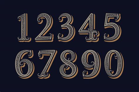 Ornate Numbers Font Stock Photos Pictures And Royalty Free Images Istock