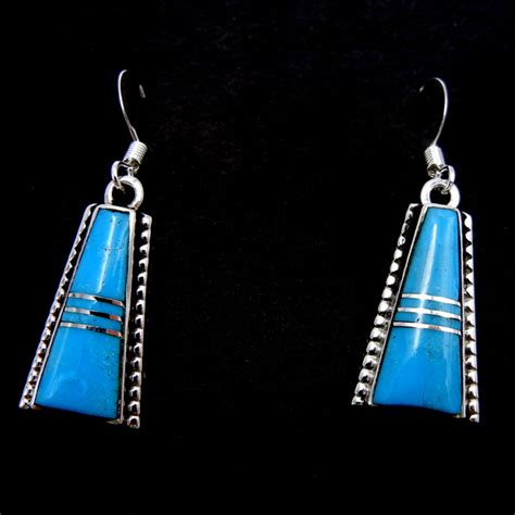 Palms Trading Company Navajo Turquoise And Sterling Silver Inlay