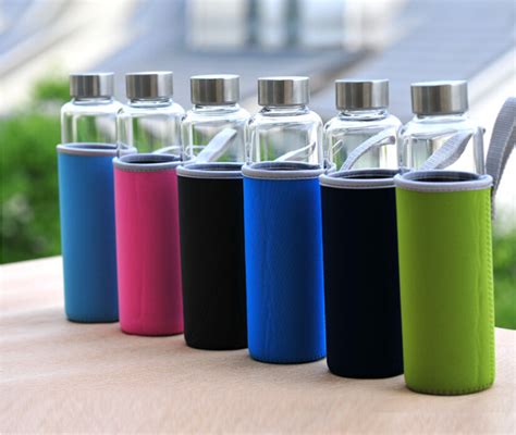 Kc 08607 Glass Water Bottles 18 Oz Stainless Steel Lid Drinking Water Bottles Buy Glass Water