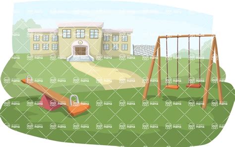School Playground Cartoon Background Graphicmama