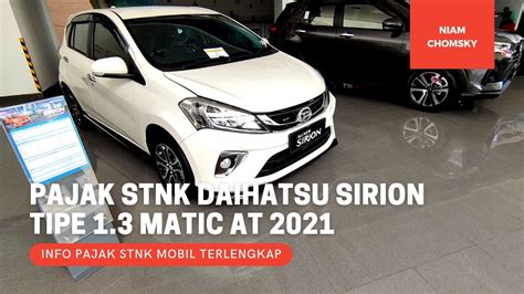 Berapakah Pajak STNK Tahunan Daihatsu Sirion Tipe 1 3 Matic AT Terbaru