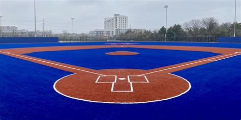 There Is A Bright Blue Baseball Field In Texas
