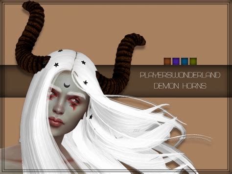 Demon Horns By Playerswonderland At Tsr Sims 4 Updates