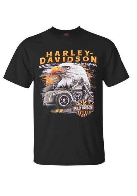 Harley Davidson Hommes Trike Eagle H D Col Rond Manches Courtes T Shirt
