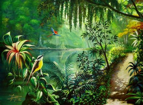 Mayan Rainforest Jungle Art Jungle Mural Jungle Painting