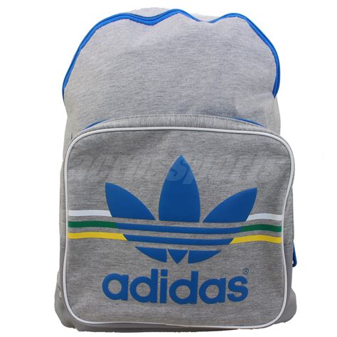 Adidas Bp Cl Jersey Backpack Originals Big Trefoil Grey Blue Book Bag