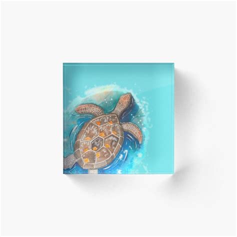 Sea Turtle Acrylic Block By Rokrat Sea Turtle Turtle Acrylic