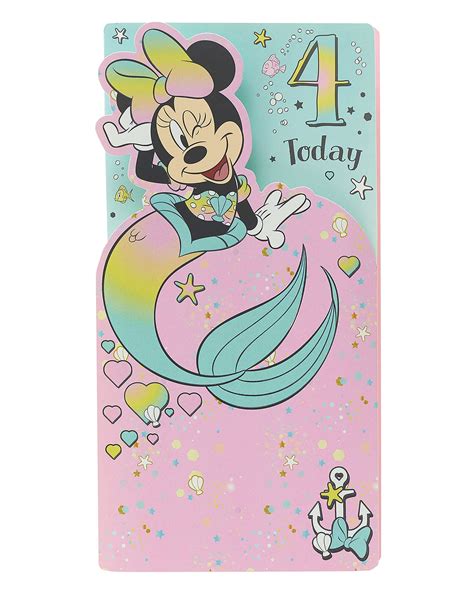 Buy Uk Greetings Disney Minnie Mouse 4th Birthday Card For Girls