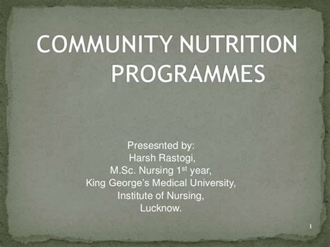 Community nutrition programme