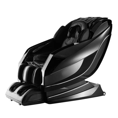 zero gravity heated reclining l track massage chair in black dla10 c 52inch s and l back track