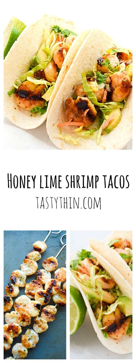 How long do you marinate shrimp? Honey Lime Shrimp Tacos - honey, lime, and garlic marinated shrimp topped with slaw and avocado ...