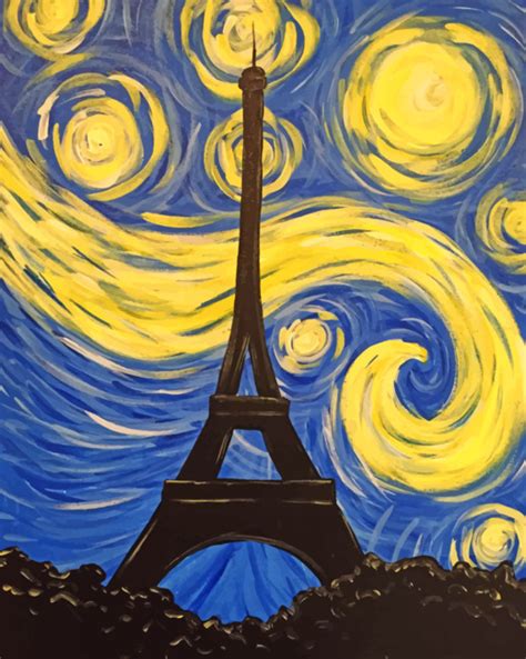 Starry Night Eiffel Tower Paint By Number Numeral Paint