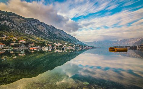 Kotor Town In Montenegro Coast On The Adriatic Sea In Near The Mountain