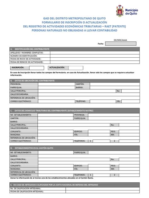 Formulario De Inscripcion Pdf