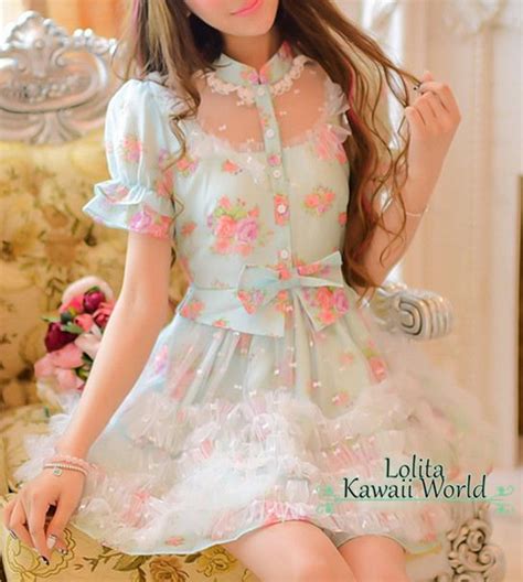 Kawaii Flowers Lace Dress LK15060807 Kawaii Clothes Kawaii Fashion