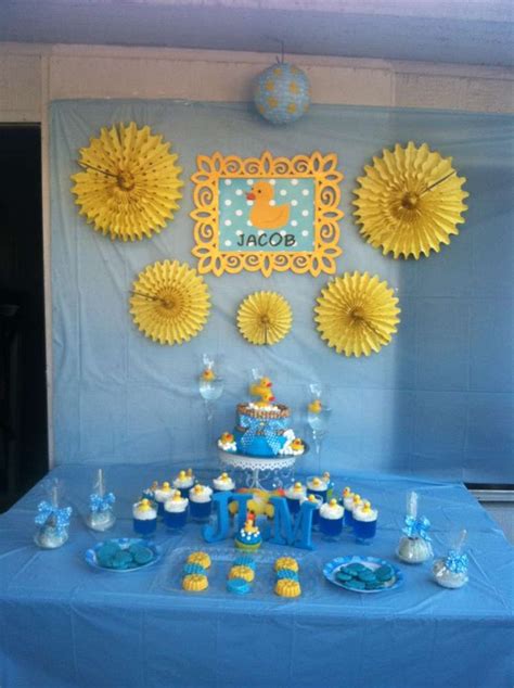 Perfect for a boy baby shower. Rubber Duckies Baby Shower Party Ideas | Photo 3 of 14 ...
