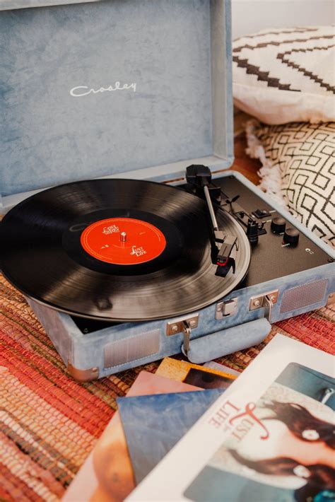 Crosley Light Blue Velvet Cruiser Bluetooth Record Player | Record player, Vinyl record player 