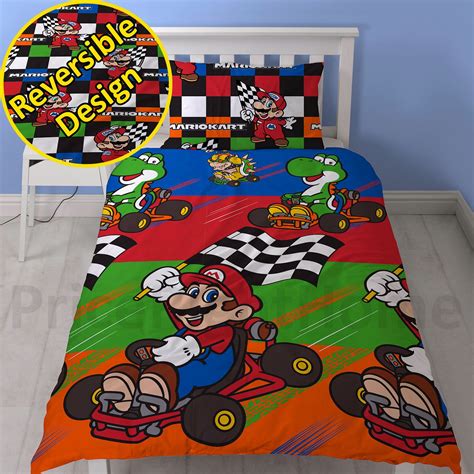 Ambesonne video games duvet cover set, monochrome sketch style gaming design racing monitor device gadget teen 90's, decorative 3 piece bedding. OFFICIAL NINTENDO SUPER MARIO BEDDING - DUVET COVER SET ...