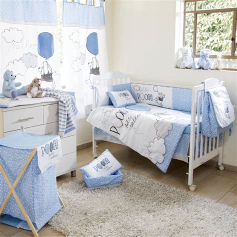 Cottonnest bedding duvet cover sets 100% luxury cotton geometry ink printed pattern ultra soft breathable with ykk zipper closure 8 corner ties 2 shams, full/queen. Disney Blue Winnie The Pooh Play Baby Crib Bedding ...
