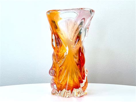 Vintage Art Glass 85 Vase Sanyu Glass Made In Japan That Retro Piece