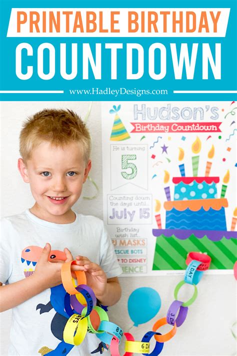 Create This Diy Kids Birthday Countdown In 30 Minutes Hadley Designs